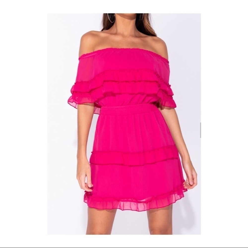 RUFFLE‎ TRIM MINI DRESS